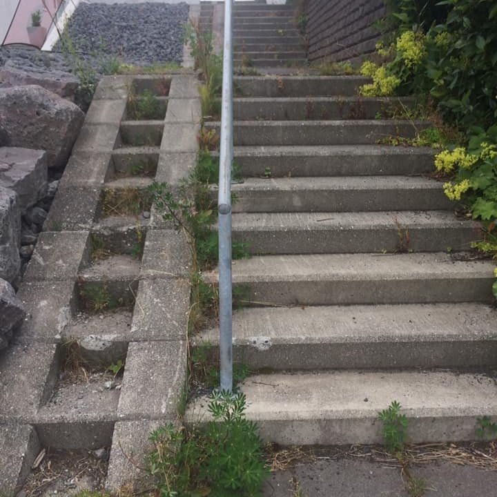 Rampur og tröppur fyrir hreinsun