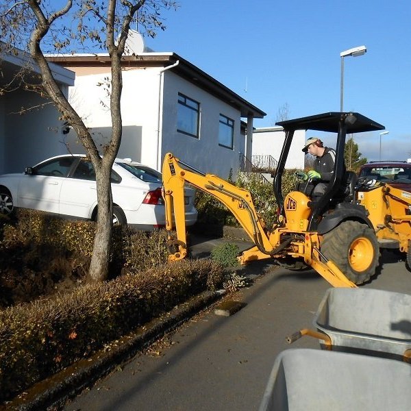 Grafið fyrir jarðvegspúða